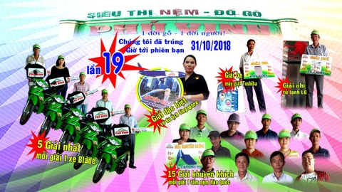 POSTER KHÁCH HÀNG TRÚNG GIẢI LẦN 19 TẠI PHÚ VINH P6-CÀ MAU