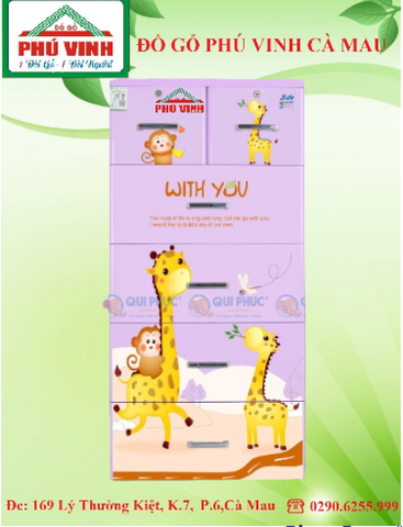 Tủ BITE, 5N, Hươu Và Khỉ, 60 x 130cm