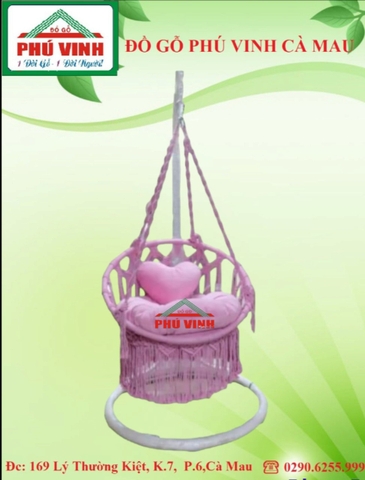Xích Đu, Đan Mây, Macrame, Màu Hồng