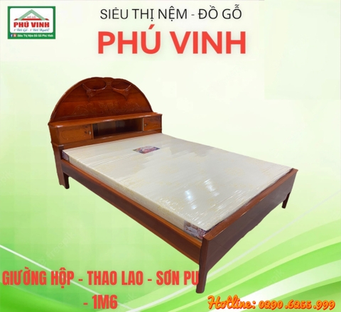 Giường Hộp, Thao Lao, Sơn PU, 1m6