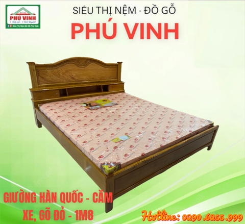 Giường Hàn Quốc, Căm Xe, Gõ Đỏ, 1m8