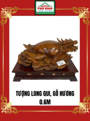 Tượng Long Qui, Gỗ Hương, 0.6m
