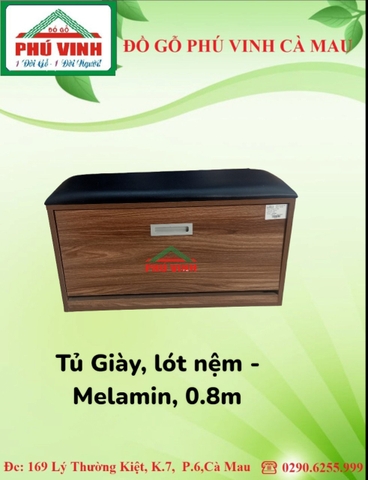 Tủ Giày, Lót Nệm - Melamin, 0.8m