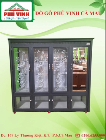 Tủ áo nhôm, Đố Trụ, Xám -2.0m