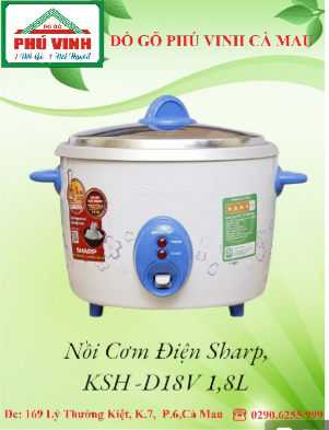 Nồi Cơm Điện, Sharp KSH-D18V 1,8L