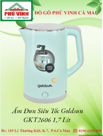Ấm Siêu Tốc 2 lớp Goldsun GKT2606 1,7L