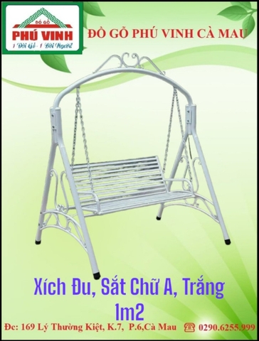 Xích Đu, Sắt Chữ A, Trắng 1m2