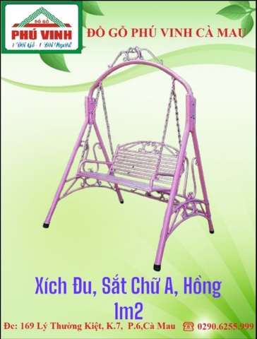 Xích Đu, Sắt Chữ A, Hồng 1m2