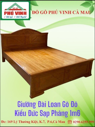 Giường Đài Loan, Gõ Đỏ, Kiểu Đức, Sạp Phảng, 1m6