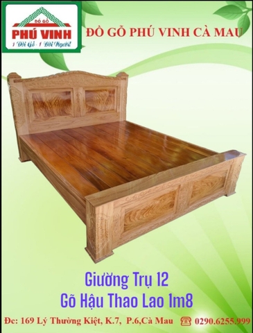 Giường Trụ 12, Gõ Hậu Thao Lao, 1m8