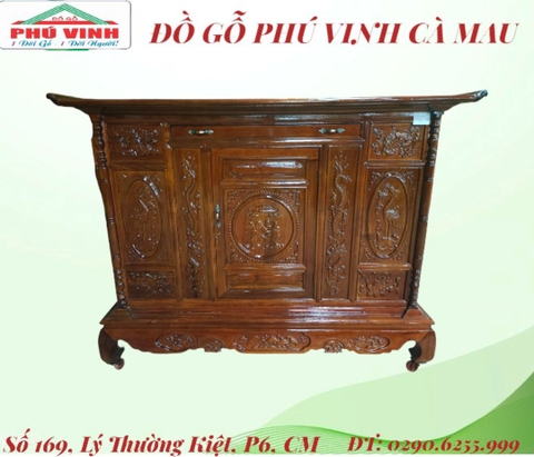 Tủ Thờ, Tràm, Tam Đa, Chạm    - 1,75m