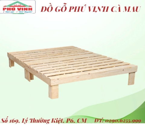 Giuờng Palet, Gỗ Sồi, Thẻ Ngang, Có Chân