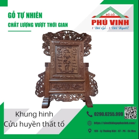 Khung Hình, Hương Chạm Cữu Huyền Thất Tổ - 20 x 25