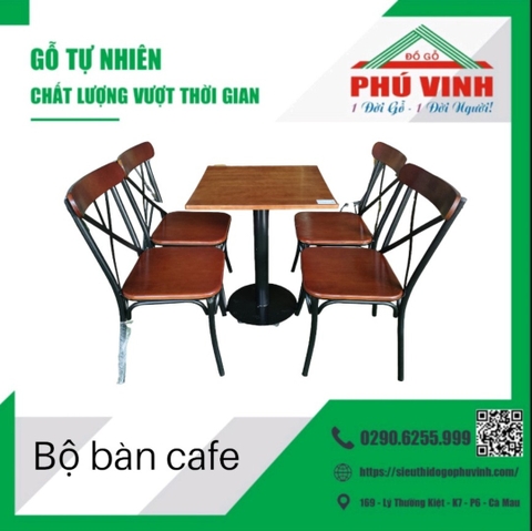 Bàn Cafe, Chân Mâm, Vuông - 60