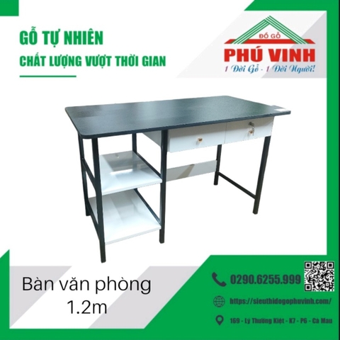 Bàn VP, Chân Sắt, 2 Hộc Liền Kệ