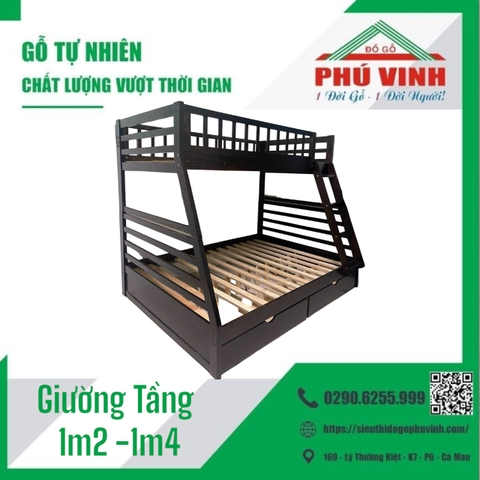 Giường Tầng, 2 Hộc Kéo