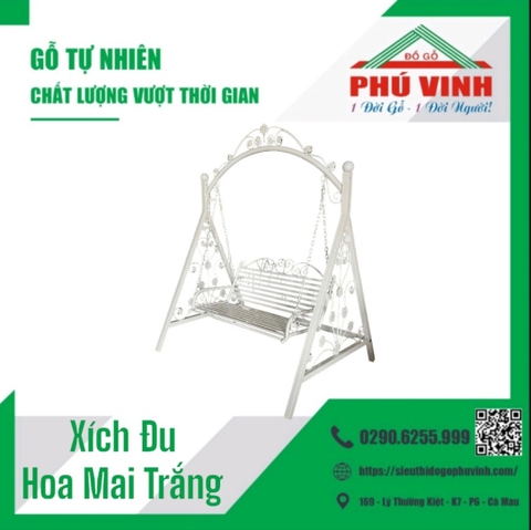 Xích Đu, Sắt, Chữ A, Hoa Mai, Trắng