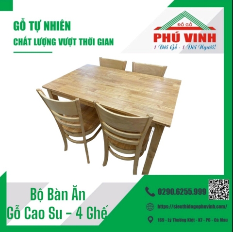 Bàn Ăn, Gỗ Cao Su, Cabin
