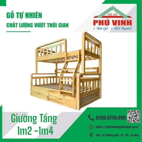 Giường Tầng, Thông Nhập - 1.2m x 1.4m