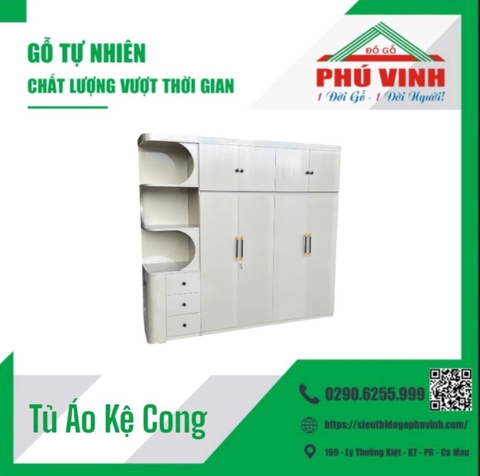Tủ Áo, Nhựa, In 3D, 2 Tầng, Có Kệ Uốn Cong - 2.0m