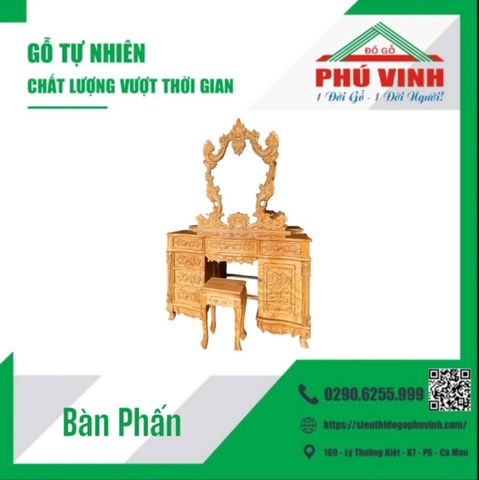 Bàn Phấn Gõ Đỏ - 1.1m