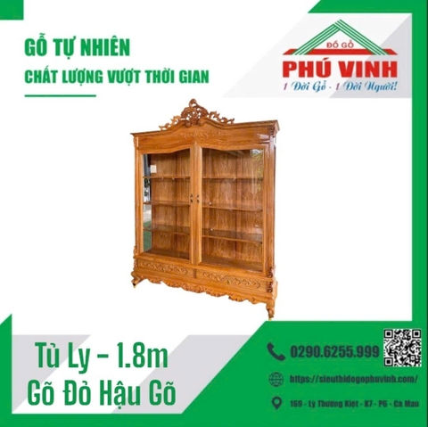 Tủ Ly, Gõ Đỏ - 1.8m
