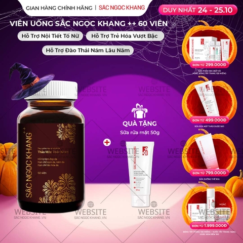 Viên Uống Mờ Nám, Hạn Chế Lão Hóa, Khỏe Đẹp Da Sắc Ngọc Khang++ Hộp 60 Viên (Tặng kèm Sữa rửa mặt thảo dược 50g)