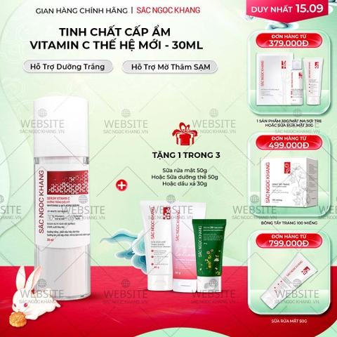 Serum Vitamin C Sắc Ngọc Khang 30ml - Tinh chất giúp da sáng mịn, hỗ trợ mờ thâm nám, đều màu da