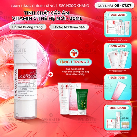 Serum Vitamin C Sắc Ngọc Khang 30ml - Tinh chất giúp da sáng mịn, hỗ trợ mờ thâm nám, đều màu da