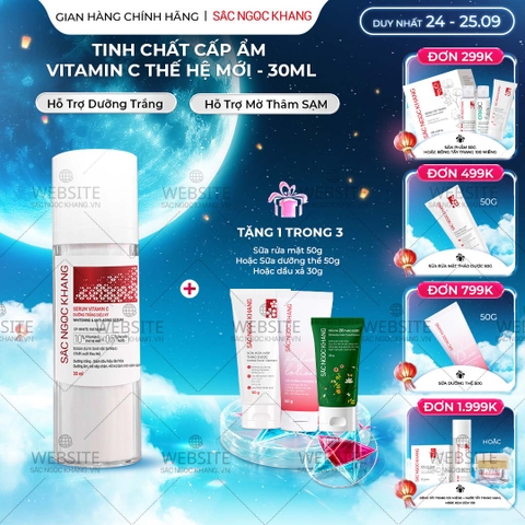 Serum Vitamin C Sắc Ngọc Khang 30ml - Tinh chất giúp da sáng mịn, hỗ trợ mờ thâm nám, đều màu da