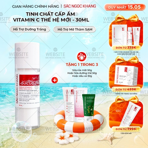 Serum Vitamin C Sắc Ngọc Khang 30ml - Tinh chất dưỡng trắng da diệu kỳ, mờ thâm nám, tàn nhang (tặng Sữa Dưỡng Thể 50g)