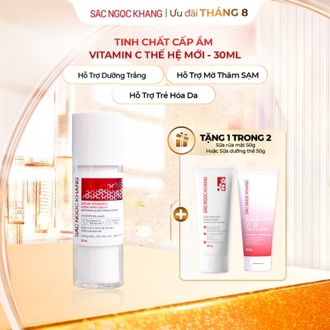 Serum Vitamin C Sắc Ngọc Khang 30ml - Tinh chất dưỡng trắng da diệu kỳ, mờ thâm nám, tàn nhang (tặng Sữa Dưỡng Thể 50g)