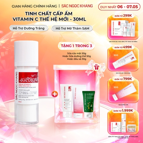 Serum Vitamin C Sắc Ngọc Khang 30ml - Tinh chất dưỡng trắng da diệu kỳ, mờ thâm nám, tàn nhang (tặng Sữa Dưỡng Thể 50g)