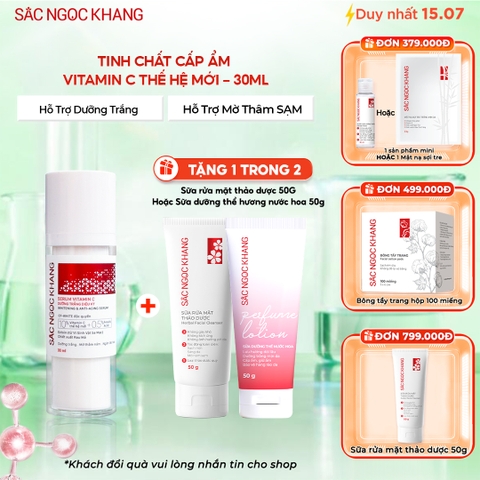 Serum Vitamin C Sắc Ngọc Khang 30ml - Tinh chất dưỡng trắng da diệu kỳ, mờ thâm nám, tàn nhang (tặng Sữa Dưỡng Thể 50g)
