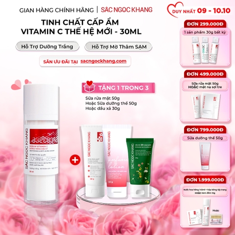 Serum Vitamin C Sắc Ngọc Khang 30ml - Tinh chất dưỡng trắng da diệu kỳ, mờ thâm nám, tàn nhang (tặng Sữa Dưỡng Thể 50g)