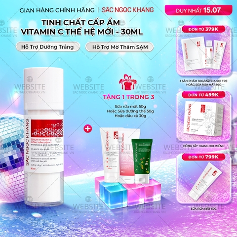 Serum Vitamin C Sắc Ngọc Khang 30ml - Tinh chất giúp da sáng mịn, hỗ trợ mờ thâm nám, đều màu da