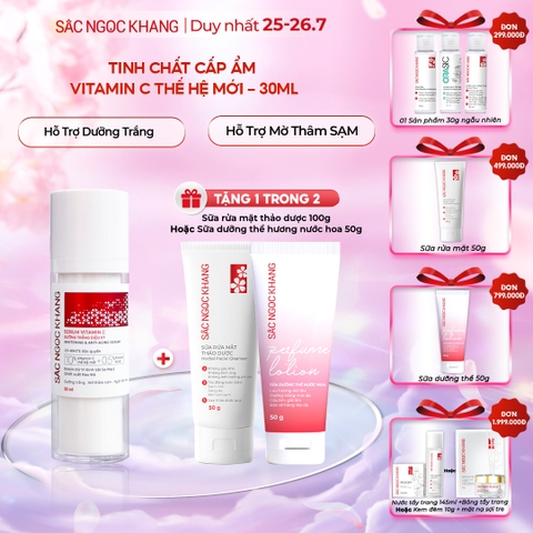 Serum Vitamin C Sắc Ngọc Khang 30ml - Tinh chất dưỡng trắng da diệu kỳ, mờ thâm nám, tàn nhang (tặng Sữa Dưỡng Thể 50g)