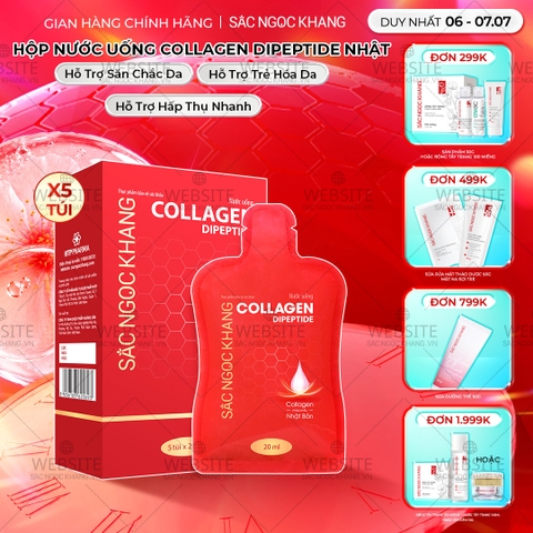 Nước Uống Collagen Dipeptide Mờ Nếp Nhăn - Dưỡng Ẩm Mịn Da Sắc Ngọc Khang Hộp 5 gói x 20ml