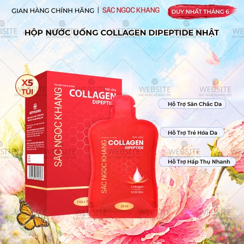 Nước Uống Collagen Dipeptide Mờ Nếp Nhăn - Dưỡng Ẩm Mịn Da Sắc Ngọc Khang Hộp 5 gói x 20ml
