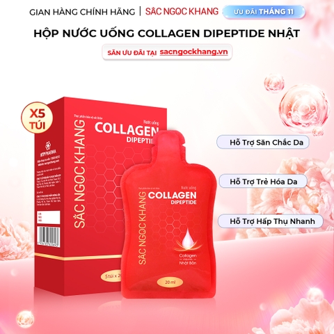 Nước Uống Collagen Dipeptide Mờ Nếp Nhăn - Dưỡng Ẩm Mịn Da Sắc Ngọc Khang Hộp 5 gói x 20ml