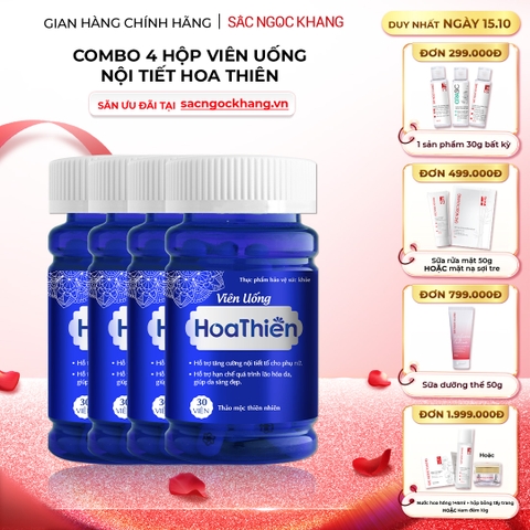 Combo 4 Hộp Viên Uống Cân Bằng Nội Tiết Hoa Thiên (30 viên/hộp)