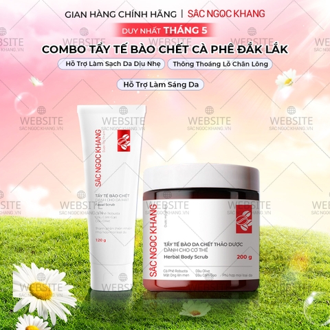 Combo Tẩy Tế Bào Chết Toàn Thân Và Da Mặt Sắc Ngọc Khang (Tẩy Tế Bào Chết Body 200g, Tẩy Tế Bào Chết Da Mặt 120g)
