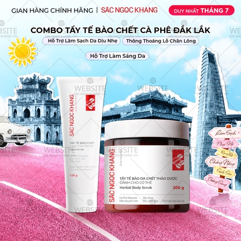 Combo Tẩy Tế Bào Chết Toàn Thân Và Da Mặt Sắc Ngọc Khang (Tẩy Tế Bào Chết Body 200g, Tẩy Tế Bào Chết Da Mặt 120g)