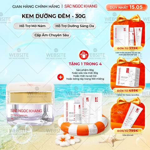 Kem Dưỡng Da Ban Đêm Sắc Ngọc Khang 30g - Dưỡng ẩm, hỗ trợ mờ nám sạm, tàn nhang