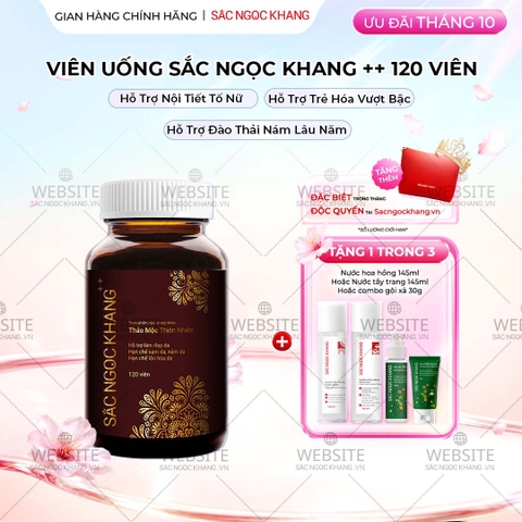 Viên Uống Mờ Nám, Hạn Chế Lão Hóa, Khỏe Đẹp Da Sắc Ngọc Khang ++ 120v (tặng Nước Hoa Hồng 145ml)