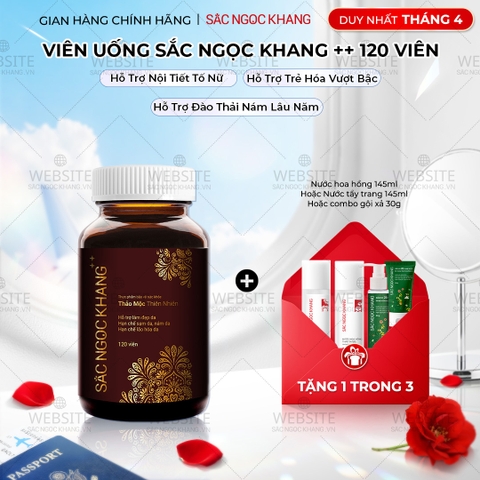 Viên Uống Mờ Nám, Hạn Chế Lão Hóa, Khỏe Đẹp Da Sắc Ngọc Khang ++ 120v (tặng Nước Hoa Hồng 145ml)