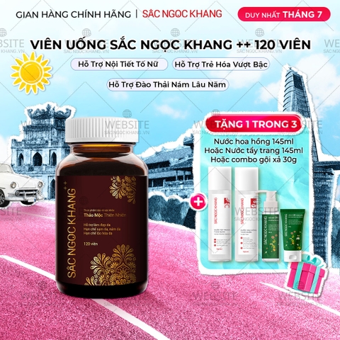 Viên Uống Mờ Nám, Hạn Chế Lão Hóa, Khỏe Đẹp Da Sắc Ngọc Khang ++ 120v (tặng Nước Hoa Hồng 145ml)