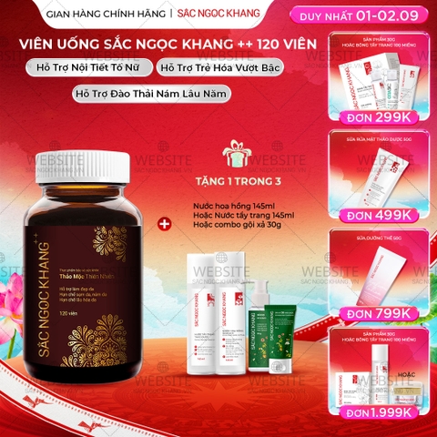 Viên Uống Mờ Nám, Hạn Chế Lão Hóa, Khỏe Đẹp Da Sắc Ngọc Khang ++ 120v (tặng Nước Hoa Hồng 145ml)