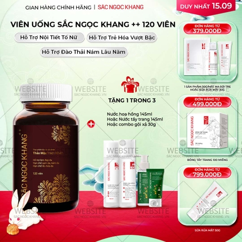 Viên Uống Mờ Nám, Hạn Chế Lão Hóa, Khỏe Đẹp Da Sắc Ngọc Khang ++ 120v (tặng Nước Hoa Hồng 145ml)