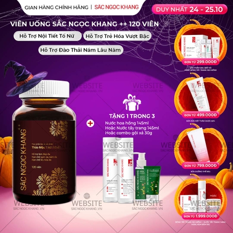 Viên Uống Mờ Nám, Hạn Chế Lão Hóa, Khỏe Đẹp Da Sắc Ngọc Khang ++ 120v (tặng Nước Hoa Hồng 145ml)